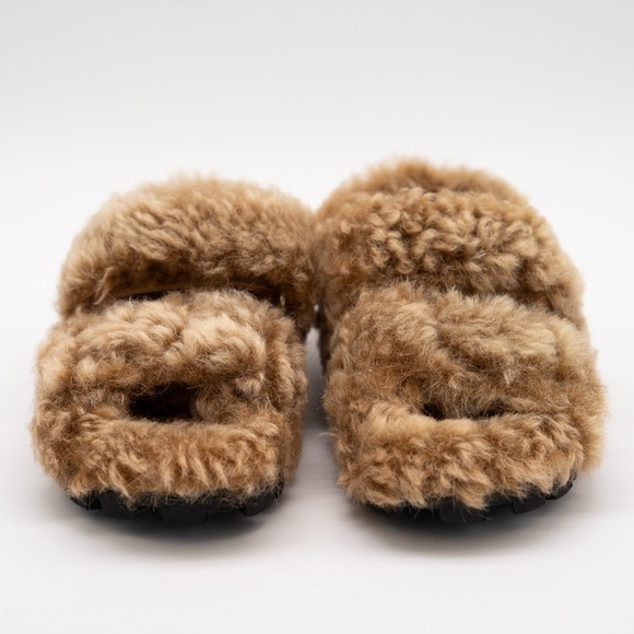 size 36eu 6 US Miu Miu Camel Brown Shearling Sandals - Picture 2 of 13